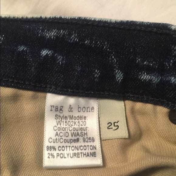 Rag & Bone indigo Retro 90s Acid Wash Skinny Jeans - Picture 8 of 8